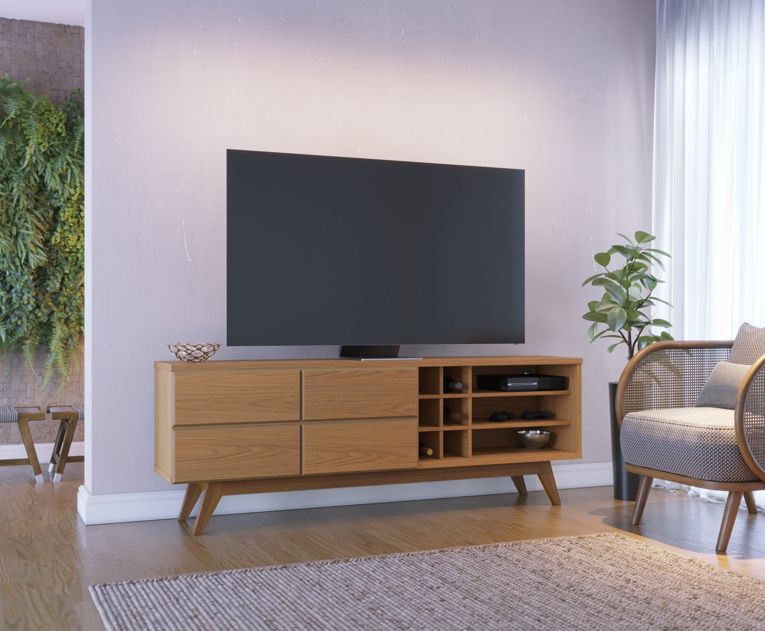 RACK NORONHA 1.80 FREIJO – El mundo del mueble