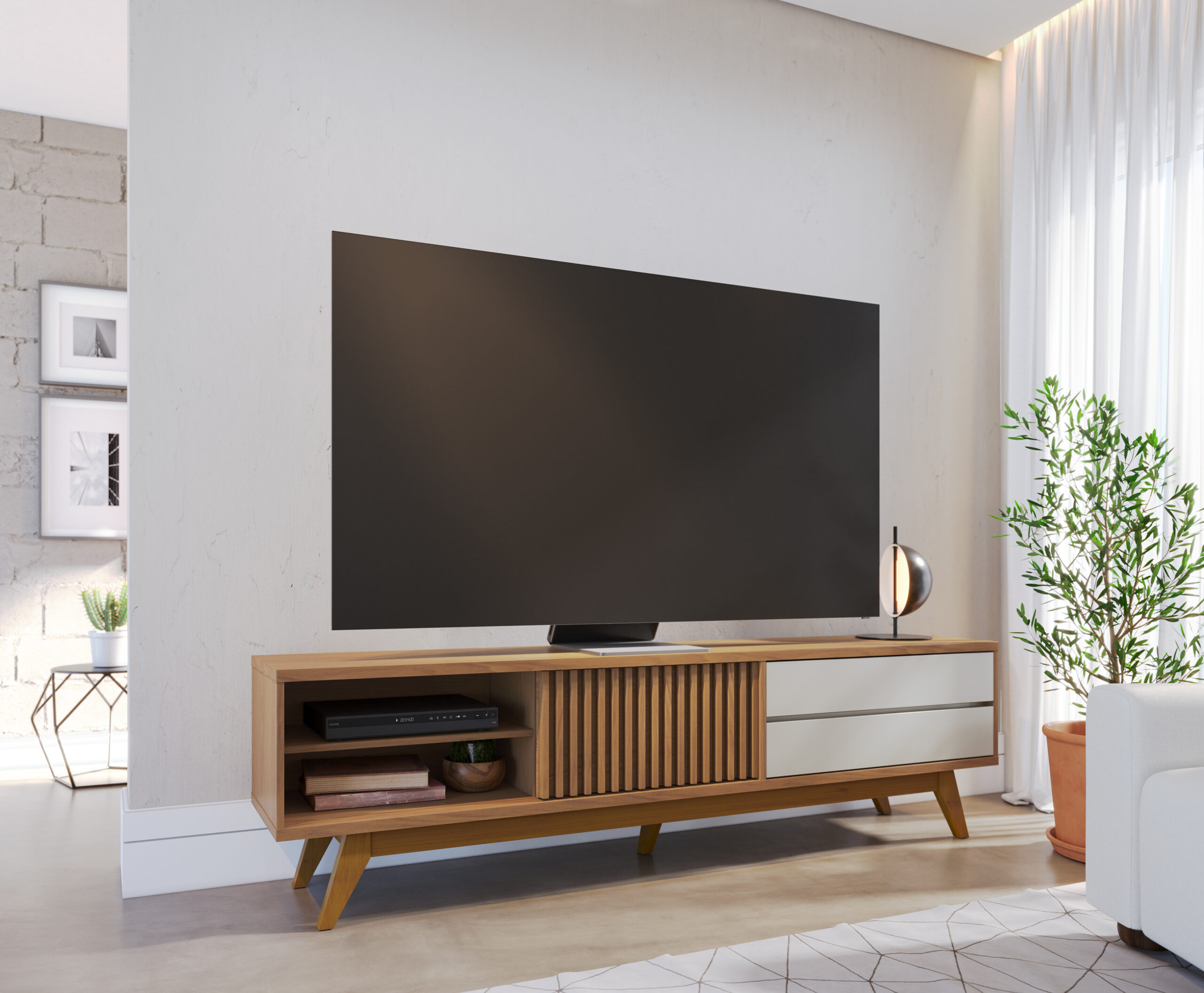 RACK VENEZA 2.00 FREIJÓ/OFFWHITE – El mundo del mueble